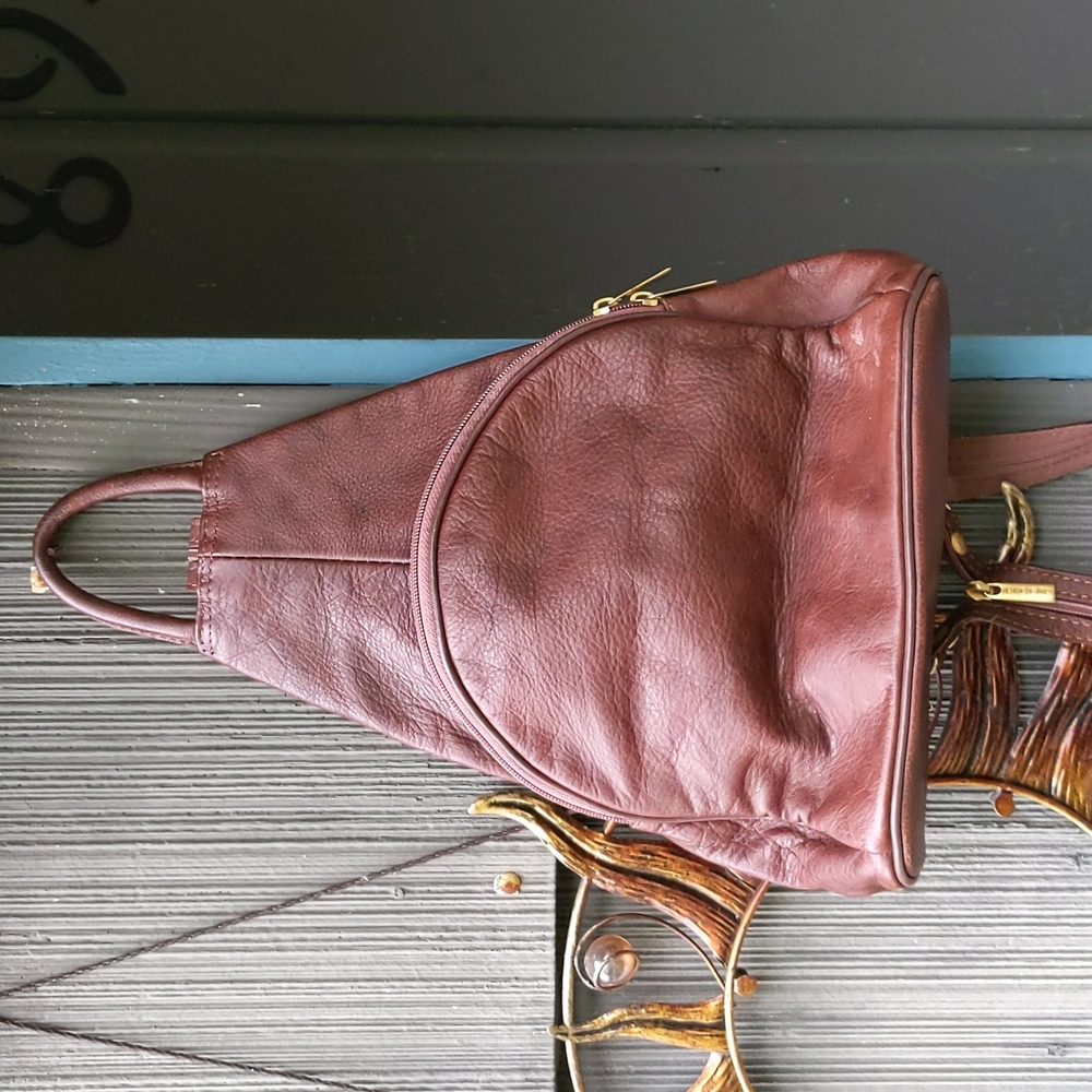 Italian leather mini backpack sling bag